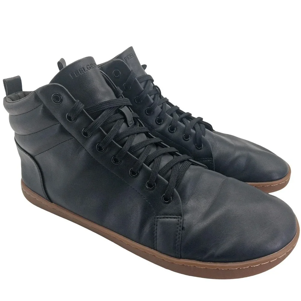 FEELGROUNDS Shoes Mens Size 14 Black Synthetic High Top Barefoot Casual Sneakers